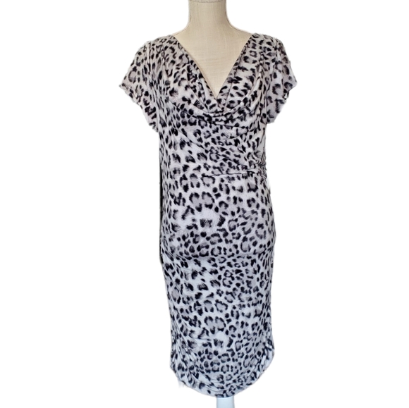 Large INC Leopard Ruched Dress - Picture 1 of 4